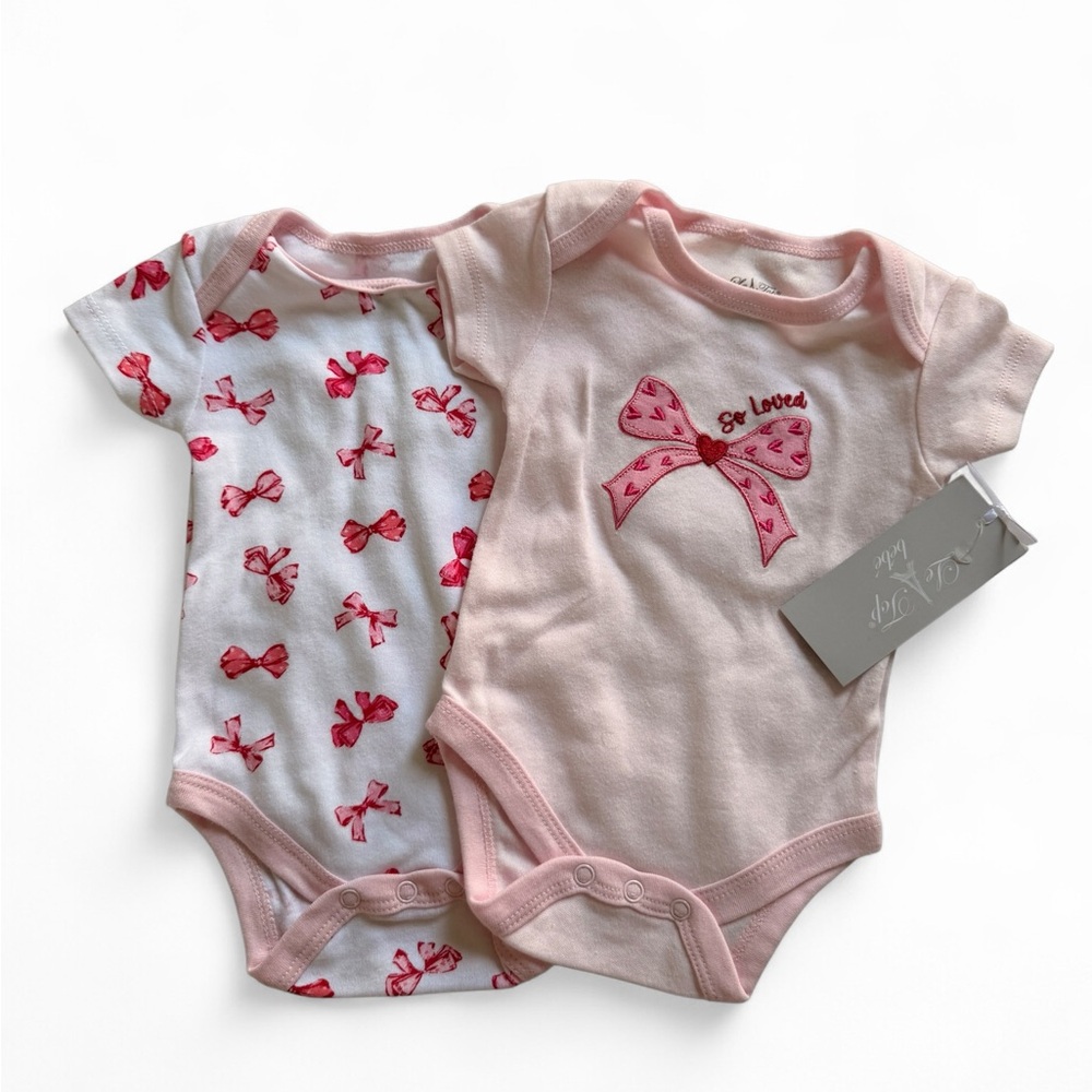 Le Top Pink and White Baby Onesie NWT